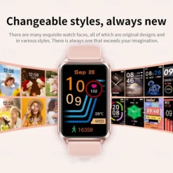 696 H37 Smart Watch 1.57 inch Smart Band Fitness Bracelet Bluetooth Pedometer Call Reminder Sleep Tracker Compatible with Android iOS Women Hands-Free Calls Message Reminder IP 67 30mm Watch Case