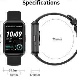 696 H37 Smart Watch 1.57 inch Smart Band Fitness Bracelet Bluetooth Pedometer Call Reminder Sleep Tracker Compatible with Android iOS Women Hands-Free Calls Message Reminder IP 67 30mm Watch Case