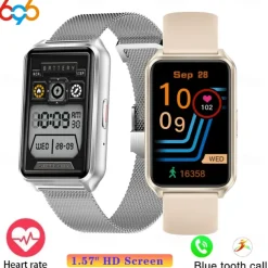 696 H37 Smart Watch 1.57 inch Smart Band Fitness Bracelet Bluetooth Pedometer Call Reminder Sleep Tracker Compatible with Android iOS Women Hands-Free Calls Message Reminder IP 67 30mm Watch Case