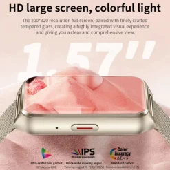 696 H37 Smart Watch 1.57 inch Smart Band Fitness Bracelet Bluetooth Pedometer Call Reminder Sleep Tracker Compatible with Android iOS Women Hands-Free Calls Message Reminder IP 67 30mm Watch Case