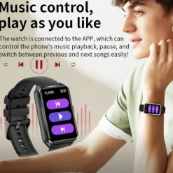 696 H37 Smart Watch 1.57 inch Smart Band Fitness Bracelet Bluetooth Pedometer Call Reminder Sleep Tracker Compatible with Android iOS Women Hands-Free Calls Message Reminder IP 67 30mm Watch Case