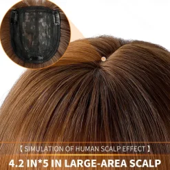 14 Hair Topper with Bangs Top Hairpieces Clip in Hair Extensions Straight Wiglet for Women with Thinning Hair