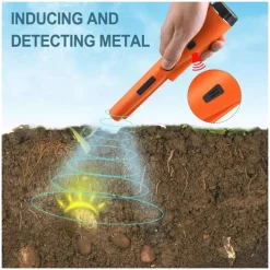 700 Handheld Metal Detector Waterproof GP Pointer with LED Light for Outdoor Treasure Hunting, Archaeology & Security Inspection