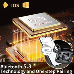 696 HD65 Hands Free Telephone Driving Headset Ear Hook Bluetooth 5.3 Noise cancellation Stereo ENC Environmental Noise Cancellation for Apple Samsung Huawei Xiaomi MI Office Business Travel