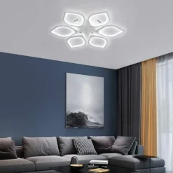 6/8/12/15 Heads LED Ceiling Light Lotus Design Ceiling Lamp Modern Artistic Metal Acrylic Style Stepless Dimming Bedroom Painted Finish Lights 110-240V ONLY DIMMABLE WITH REMOTE CONTROL Flower Design