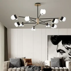 3/6/8/12 Heads LED Pendant Light Chandelier Modern Nordic Style Design Chandelier Layered Modern Art Style DIY Adjustable Rotary Ceiling Chandelier AC220-240V