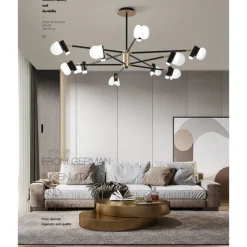 3/6/8/12 Heads LED Pendant Light Chandelier Modern Nordic Style Design Chandelier Layered Modern Art Style DIY Adjustable Rotary Ceiling Chandelier AC220-240V