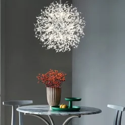 8/9/12 Heads LED Pendant Light Nordic Dandelion Chandelier Fireworks Crystal Lamp Artistic Living Room Dining Room Bedroom Lamp Romantic Clothing Store Bar Lamp 15-22inch