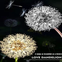 8/9/12 Heads LED Pendant Light Nordic Dandelion Chandelier Fireworks Crystal Lamp Artistic Living Room Dining Room Bedroom Lamp Romantic Clothing Store Bar Lamp 15-22inch