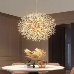 8/9/12 Heads LED Pendant Light Nordic Dandelion Chandelier Fireworks Crystal Lamp Artistic Living Room Dining Room Bedroom Lamp Romantic Clothing Store Bar Lamp 15-22inch