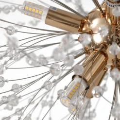 8/9/12 Heads LED Pendant Light Nordic Dandelion Chandelier Fireworks Crystal Lamp Artistic Living Room Dining Room Bedroom Lamp Romantic Clothing Store Bar Lamp 15-22inch