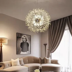 8/9/12 Heads LED Pendant Light Nordic Dandelion Chandelier Fireworks Crystal Lamp Artistic Living Room Dining Room Bedroom Lamp Romantic Clothing Store Bar Lamp 15-22inch