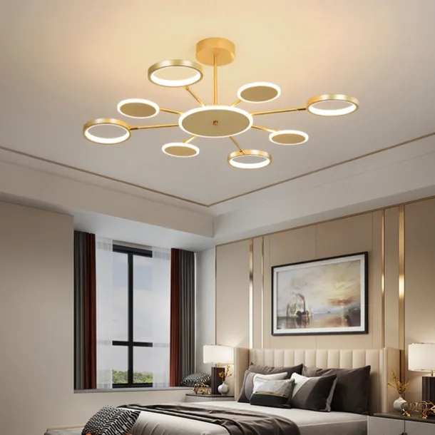 6/8/12 Heads LED Pendant Light Chandelier Modern Black Gold Circle Adjustable Design Metal Artistic Style Hollow Out Painted Finishes Contemporary Nordic Style 110-120V 220-240V