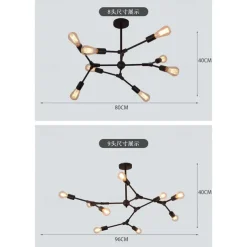 6/8/9 Heads Pendant Light Modern Chandelie Living Room Bedroom Metal Painted Finishes Nordic Style 110-120V 220-240V