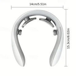 4 Heads Smart Electric Pulse Neck Massager With Heat Cordless & Portable Cervical Vertebra Relaxing Pain Kneading Massage Machine 10 Modes 16 Levels TENS & Dual Motor Vibration