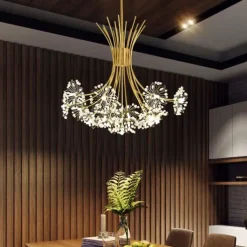 13/19 Heard Modern Fireworks Chandelier G4 Lamp Cap Crystal Dandelion Art Chandelier Ceiling Lamp in Living Room Bedroom and Dining Room