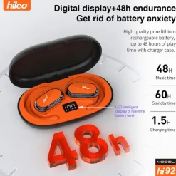 696 HI92 Hands Free Telephone Driving Headset Ear Hook Bluetooth 5.3 Noise cancellation for Apple Samsung Huawei Xiaomi MI Everyday Use Traveling Cycling Office Business Travel Entertainment Car