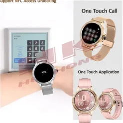 696 HK27 Smart Watch 1.3 inch Smart Band Fitness Bracelet Bluetooth Pedometer Call Reminder Sleep Tracker Compatible with Android iOS Women Hands-Free Calls Message Reminder IP 67 42mm Watch Case