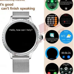 696 HK27 Smart Watch 1.3 inch Smart Band Fitness Bracelet Bluetooth Pedometer Call Reminder Sleep Tracker Compatible with Android iOS Women Hands-Free Calls Message Reminder IP 67 42mm Watch Case