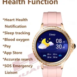 696 HK27 Smart Watch 1.3 inch Smart Band Fitness Bracelet Bluetooth Pedometer Call Reminder Sleep Tracker Compatible with Android iOS Women Hands-Free Calls Message Reminder IP 67 42mm Watch Case