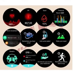 696 HK27 Smart Watch 1.3 inch Smart Band Fitness Bracelet Bluetooth Pedometer Call Reminder Sleep Tracker Compatible with Android iOS Women Hands-Free Calls Message Reminder IP 67 42mm Watch Case