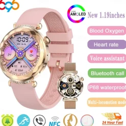 696 HK88 Smart Watch 1.19 inch Smart Band Fitness Bracelet Bluetooth Pedometer Call Reminder Heart Rate Monitor Compatible with Android iOS Women Hands-Free Calls Message Reminder Camera Control IP 67