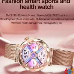 696 HK88 Smart Watch 1.19 inch Smart Band Fitness Bracelet Bluetooth Pedometer Call Reminder Heart Rate Monitor Compatible with Android iOS Women Hands-Free Calls Message Reminder Camera Control IP 67