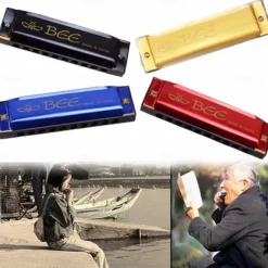 10 Holes Harmonica Diatonic Blues Harp Keys Mouth Organ for Blues Rock Country Folk Jazz