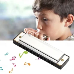 10 Holes Harmonica Diatonic Blues Harp Keys Mouth Organ for Blues Rock Country Folk Jazz