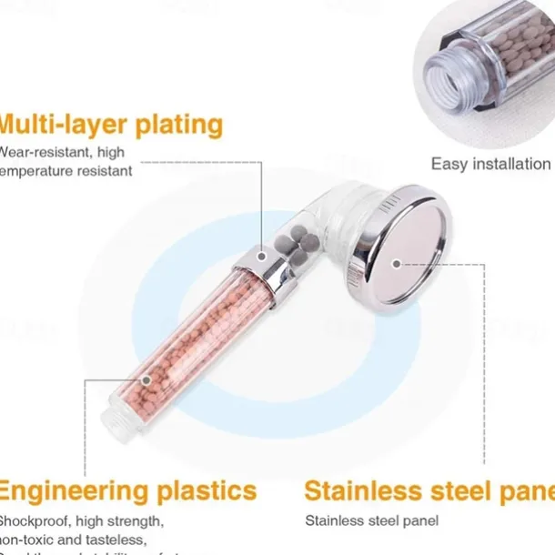 300 Holes Super Pressure Shower Head With Chrome Square Rainfall Handhold Water Saving Sprayer,Stainless Steel Plate and Durable Material