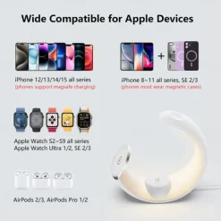 2024 Hottest Multi-function 4 In 1 Night Light Wireless Charger For iPhone Airpods iWatch Moon Shape Magnetic Wireless Charger