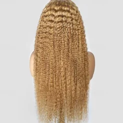 27# Human Hair 13*4 Front Lace Wig Curly Wave Human Hair Lace Wig 180% High Density