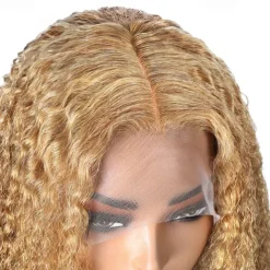 27# Human Hair 13*4 Front Lace Wig Curly Wave Human Hair Lace Wig 180% High Density