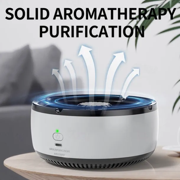 2 in 1 Air Purifier Multifunctional Smokeless Ashtray USB Rechargeable Ash Tray Electronic Ashtray with Filter Multifunctional Smokeless Ashtray