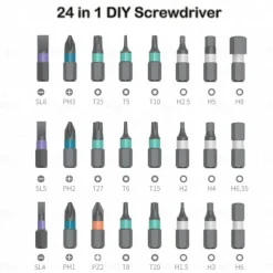 24 in 1 DIY Screwdriver, Portable 24 in 1 Magnetic Ratchet Screwdriver Set for Furniture PC Bicycle