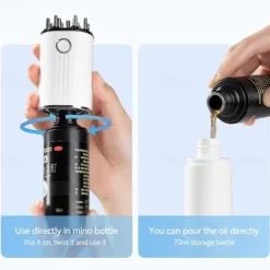 3 In 1 EMS Electric Hair Scalp Massager Brush Hair Oil Applicator LED Red Light Comb For Hair Growth