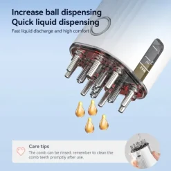 3 In 1 EMS Electric Hair Scalp Massager Brush Hair Oil Applicator LED Red Light Comb For Hair Growth