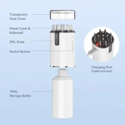 3 In 1 EMS Electric Hair Scalp Massager Brush Hair Oil Applicator LED Red Light Comb For Hair Growth