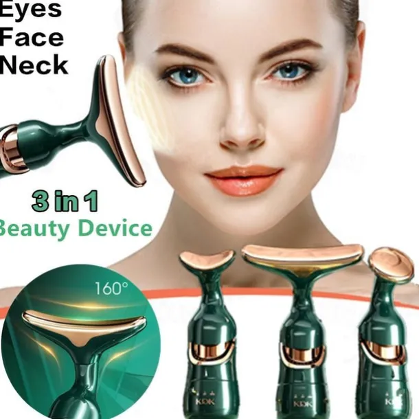 3 in 1 Face Neck Massager ION LED Photon Therapy Facial Lifting Beauty Devices Remove Double Chin Anti Wrinkle Skin Care Tools