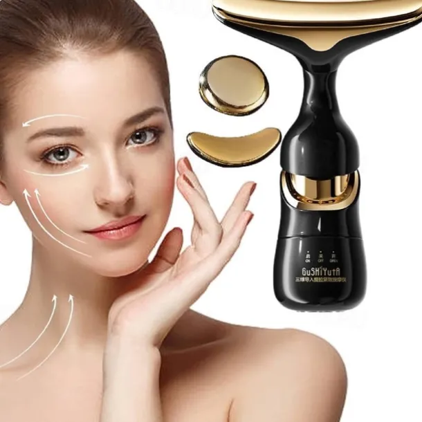 3 in 1 Face Neck Massager ION LED Photon Therapy Facial Lifting Beauty Devices Remove Double Chin Anti Wrinkle Skin Care Tools