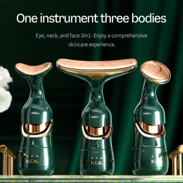 3 in 1 Face Neck Massager ION LED Photon Therapy Facial Lifting Beauty Devices Remove Double Chin Anti Wrinkle Skin Care Tools