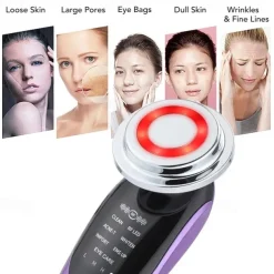 7 in 1 Facial Lifting Device EMS Radiofrequency Micro Current Rejuvenation Facial Massager Light Therapy Anti-aging Anti-wrinkle Beauty Instrument