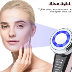 7 in 1 Facial Lifting Device EMS Radiofrequency Micro Current Rejuvenation Facial Massager Light Therapy Anti-aging Anti-wrinkle Beauty Instrument