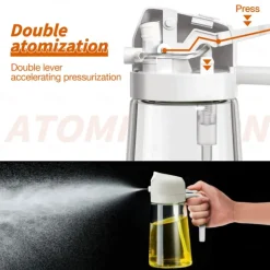 2 in 1 Glass Oil Sprayer & Dispenser 16oz for Kitchen 470ml Olive Oil Bottle Oil Sprayer for Cooking, Kitchen, Salad, Barbecue