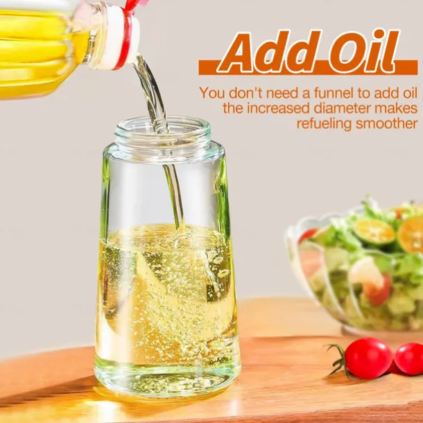 2 in 1 Glass Oil Sprayer & Dispenser 16oz for Kitchen 470ml Olive Oil Bottle Oil Sprayer for Cooking, Kitchen, Salad, Barbecue
