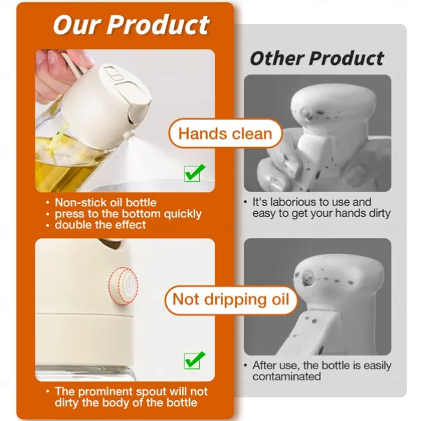 2 in 1 Glass Oil Sprayer & Dispenser 16oz for Kitchen 470ml Olive Oil Bottle Oil Sprayer for Cooking, Kitchen, Salad, Barbecue