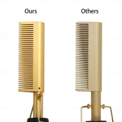 2 in 1 Hot Comb Hair Straightener Flat Irons Straightening Wet Dry Dual Use Brush Electric Heating Comb Hair Straight Styler Hair Curler