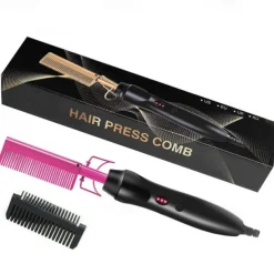 2 in 1 Hot Comb Hair Straightener Flat Irons Straightening Wet Dry Dual Use Brush Electric Heating Comb Hair Straight Styler Hair Curler