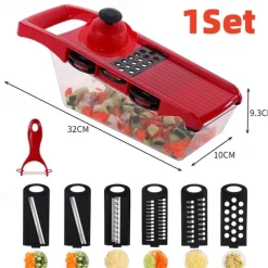 7 in 1 Multifunctional Vegetable Cutter Grater Food Slicers Shredders With 6 Blade Potatoes Carrots Manual Vegetable Cutting Tool