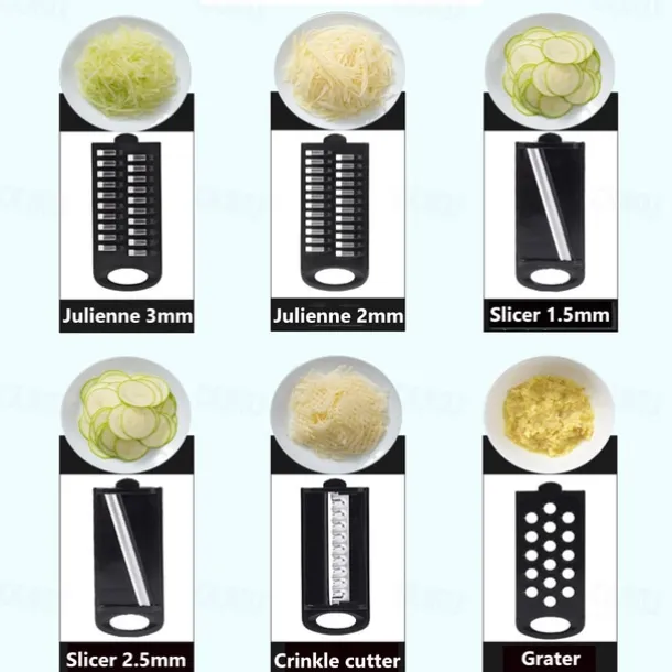 7 in 1 Multifunctional Vegetable Cutter Grater Food Slicers Shredders With 6 Blade Potatoes Carrots Manual Vegetable Cutting Tool